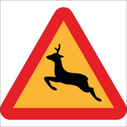 Pictogramme "Attention traversée d'animaux sauvages" en PVC rigide