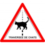 Pictogramme "Attention traversée de chats" autocollant