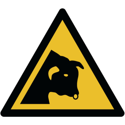 Pictogramme "Danger taureau" autocollant