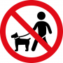 Pictogramme "Interdiction aux chiens même tenus en laisse" autocollant