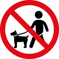 Pictogramme "Interdiction aux chiens même tenus en laisse" autocollant Pictogramme "Interdiction aux chiens même tenus en laisse" autocollant