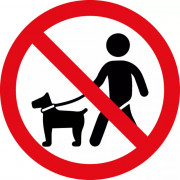 Pictogramme "Interdiction aux chiens même tenus en laisse" en aluminium dibond