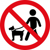 Pictogramme "Interdiction aux chiens même tenus en laisse" en PVC rigide