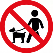 Pictogramme "Interdiction aux chiens même tenus en laisse" en PVC rigide