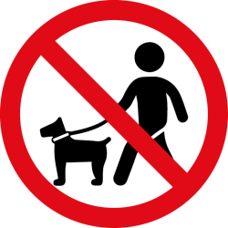 Pictogramme "Interdiction aux chiens même tenus en laisse" en PVC rigide