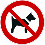 Pictogramme "Interdit aux chiens" en aluminium Dibond