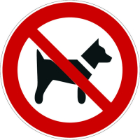 Pictogramme "Interdit aux chiens" en aluminium Dibond