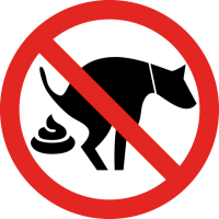 Pictogramme "Panneau déjection canine interdite" autocollant