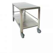 Table à instruments pour bloc opératoire en acier inox AISI 304 avec parois de protection