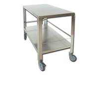 Table à instruments pour bloc opératoire en acier inox AISI 304 avec parois de protection