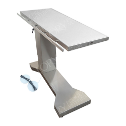 Table de chirurgie électrique avec colonne décentralisée et plateau en inox