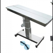 Table électrique chirurgicale avec un plateau rabattable et bac de récupération