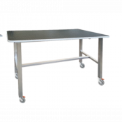 Table d'examen sur roulettes avec dessus en caoutchouc noir