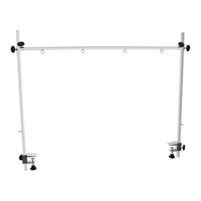 Potence double réglable en inox pour table de toilettage 120 cm – Sécurité et maintien professionnel