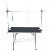 Table de toilettage pliante à potence double sans ou avec roulettes