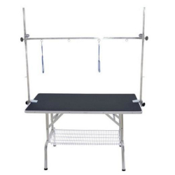 Table de toilettage pliante à potence double sans ou avec roulettes