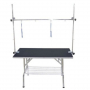 Table de toilettage pliante à potence double sans ou avec roulettes