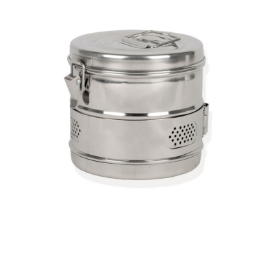 Tambour pour stérilisation en autoclave en inox AISI 304 – Ø 15 cm